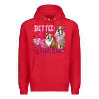 Red Be Mine Valentine Dog Premium Hoodie - CowhideDigitalArt