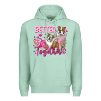 Seafoam Be Mine Valentine Dog Premium Hoodie - CowhideDigitalArt