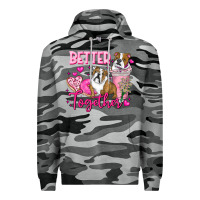 Slate Camo Be Mine Valentine Dog Premium Hoodie - CowhideDigitalArt