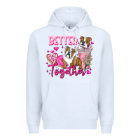 White Be Mine Valentine Dog Premium Hoodie - CowhideDigitalArt
