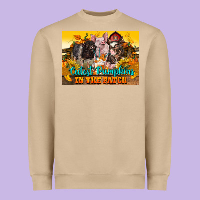 Cutest Pumpkin In The Patch Pig Heavyweight Sweatshirt Designed By Lillyallendesigns