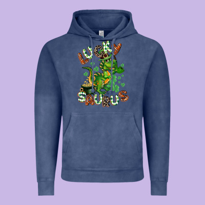Lucky Saurus Vintage Hoodie Designed By Cowgirlartshop
