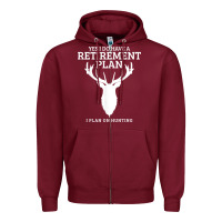 Burgundy Hunting Retirement Plan Funny Elk Deer Retired Hunter Gift Zipper Hoodie - longCreatives
