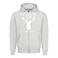 Dove Grey Hunting Retirement Plan Funny Elk Deer Retired Hunter Gift Zipper Hoodie - longCreatives