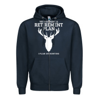 Navy Hunting Retirement Plan Funny Elk Deer Retired Hunter Gift Zipper Hoodie - longCreatives