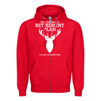 Red Hunting Retirement Plan Funny Elk Deer Retired Hunter Gift Zipper Hoodie - longCreatives