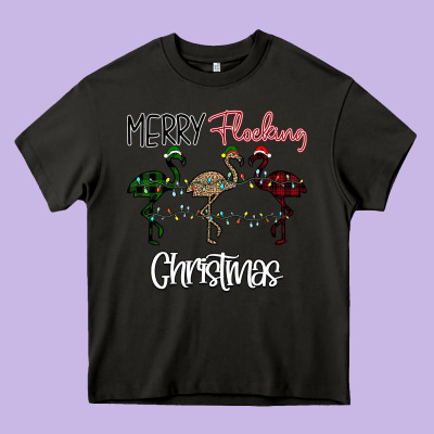 Merry Flocking Christmas Heavy Core Tee Designed By Bettercallsaul