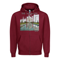 Burgundy india agra taj mahal mausoleum travel tourist Zipper Hoodie - longCreatives