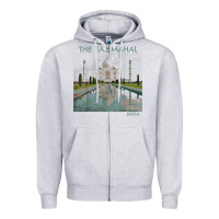 Heather Grey india agra taj mahal mausoleum travel tourist Zipper Hoodie - longCreatives