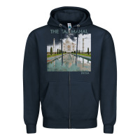 Navy india agra taj mahal mausoleum travel tourist Zipper Hoodie - longCreatives
