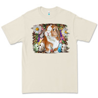Bone Easter Bunny With Quail Eggs And Daisy Premium Tee - RanaPortraitStore