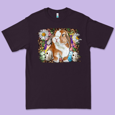 Easter Bunny With Quail Eggs And Daisy Premium Tee Designed By Ranaportraitstore