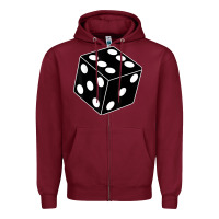 Burgundy black gaming dice halloween costume cool quirky funny Zipper Hoodie - longCreatives