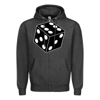 Charcoal Heather black gaming dice halloween costume cool quirky funny Zipper Hoodie - longCreatives