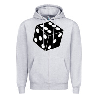 Heather Grey black gaming dice halloween costume cool quirky funny Zipper Hoodie - longCreatives