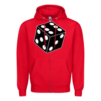 Red black gaming dice halloween costume cool quirky funny Zipper Hoodie - longCreatives