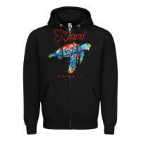 Black kauai hawaii watercolor sea turtle souvenir Zipper Hoodie - longCreatives