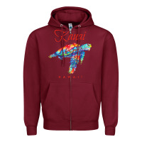 Burgundy kauai hawaii watercolor sea turtle souvenir Zipper Hoodie - longCreatives