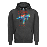 Charcoal Heather kauai hawaii watercolor sea turtle souvenir Zipper Hoodie - longCreatives