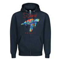 Navy kauai hawaii watercolor sea turtle souvenir Zipper Hoodie - longCreatives