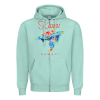 Seafoam kauai hawaii watercolor sea turtle souvenir Zipper Hoodie - longCreatives