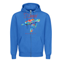 True Royal kauai hawaii watercolor sea turtle souvenir Zipper Hoodie - longCreatives