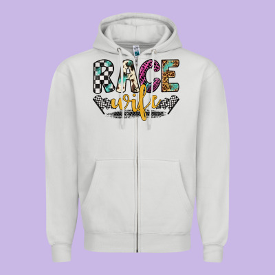 Race Wife Zipper Hoodie Designed By Artiststas