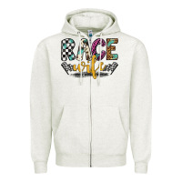 Oatmeal Heather race wife Zipper Hoodie - Artiststas