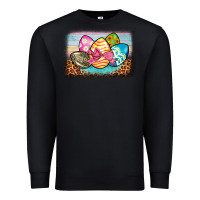Black easter egg background Premium Sweatshirt - BarkalooDesign