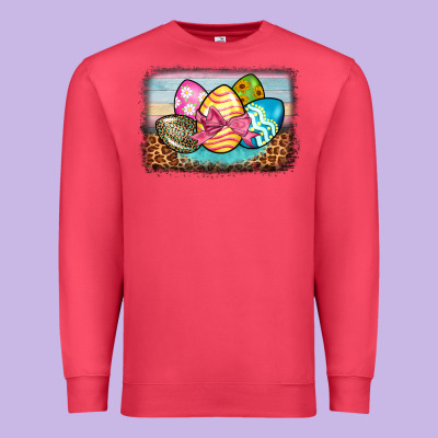 Easter Egg Background Premium Sweatshirt Designed By Barkaloodesign