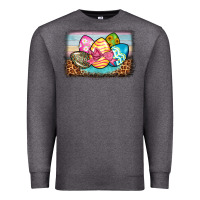 Charcoal Heather easter egg background Premium Sweatshirt - BarkalooDesign