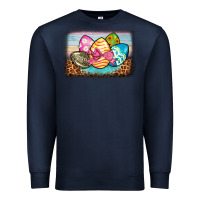 Navy easter egg background Premium Sweatshirt - BarkalooDesign