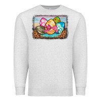 Oatmeal Heather easter egg background Premium Sweatshirt - BarkalooDesign