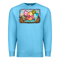 Ocean Blue easter egg background Premium Sweatshirt - BarkalooDesign