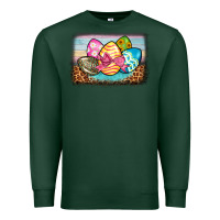 Sports Green easter egg background Premium Sweatshirt - BarkalooDesign