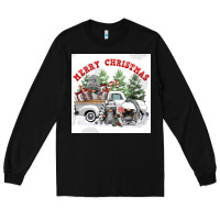 Black merry chrıstmas Long Sleeve Tee - FaDigitalArtStudio