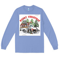 Colony Blue merry chrıstmas Long Sleeve Tee - FaDigitalArtStudio
