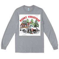 Heather Grey merry chrıstmas Long Sleeve Tee - FaDigitalArtStudio
