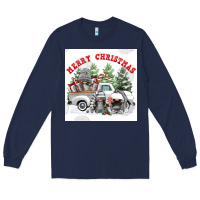 Navy merry chrıstmas Long Sleeve Tee - FaDigitalArtStudio