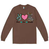 Chestnut peace love frenchie Long Sleeve Tee - RanaPortraitStore