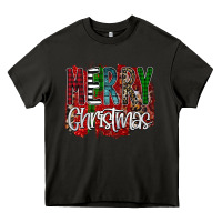 Asphalt Merry Christmas Buffalo Plaid Leopard Heavy Core Tee - Bettercallsaul