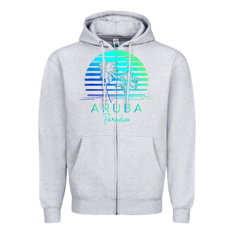 Vintage Aruba Beach Tropical Vibes Vacation Souvenir Gift Zipper Hoodie by longCreatives | Teevron