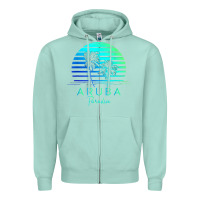Seafoam Vintage Aruba Beach Tropical Vibes Vacation Souvenir Gift Zipper Hoodie - longCreatives