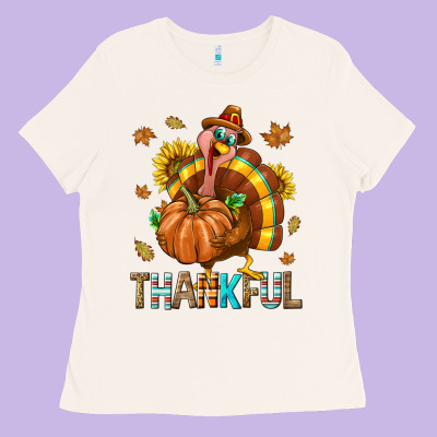 Thankful Turkey Ladies Tee Designed By Texasbilliewilder