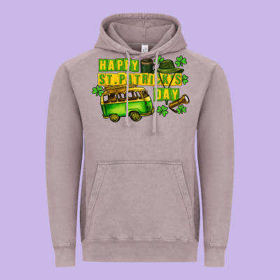 Camper Happy St. Patrick's Day Vintage Hoodie Designed By Cowgirlartshop
