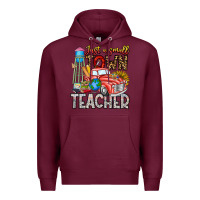 Burgundy Just a Small Town Teacher Premium Hoodie - CowhideDigitalArt