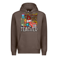 Coffee Just a Small Town Teacher Premium Hoodie - CowhideDigitalArt