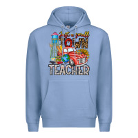 Colony Blue Just a Small Town Teacher Premium Hoodie - CowhideDigitalArt