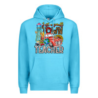 Ocean Blue Just a Small Town Teacher Premium Hoodie - CowhideDigitalArt