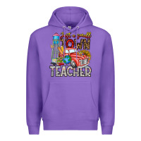 Purple Just a Small Town Teacher Premium Hoodie - CowhideDigitalArt